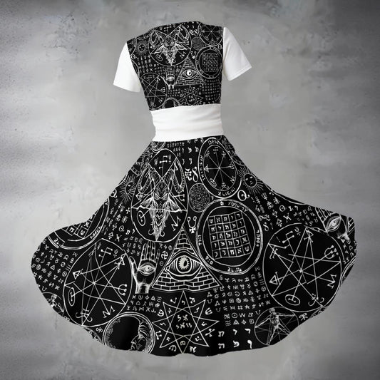 Dark Alchemy V Neck Midi Dress