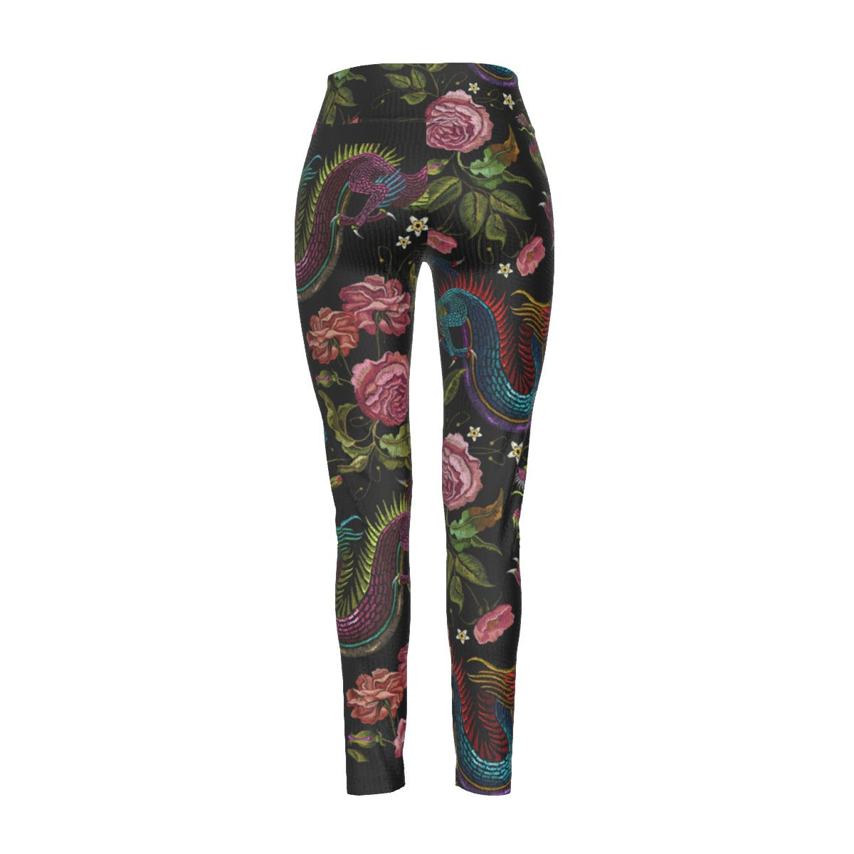 Dragons & Flowers High Waist Leggings