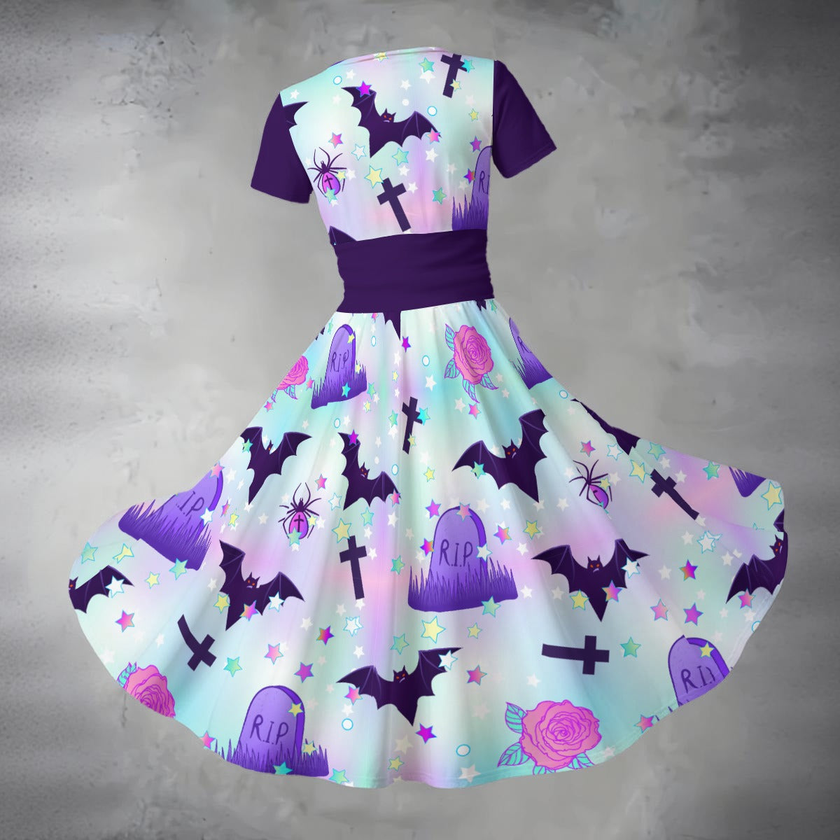 Pastel Spooky V Neck Midi Dress