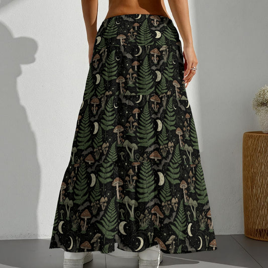 Fern Gully Pleated Long Skirt