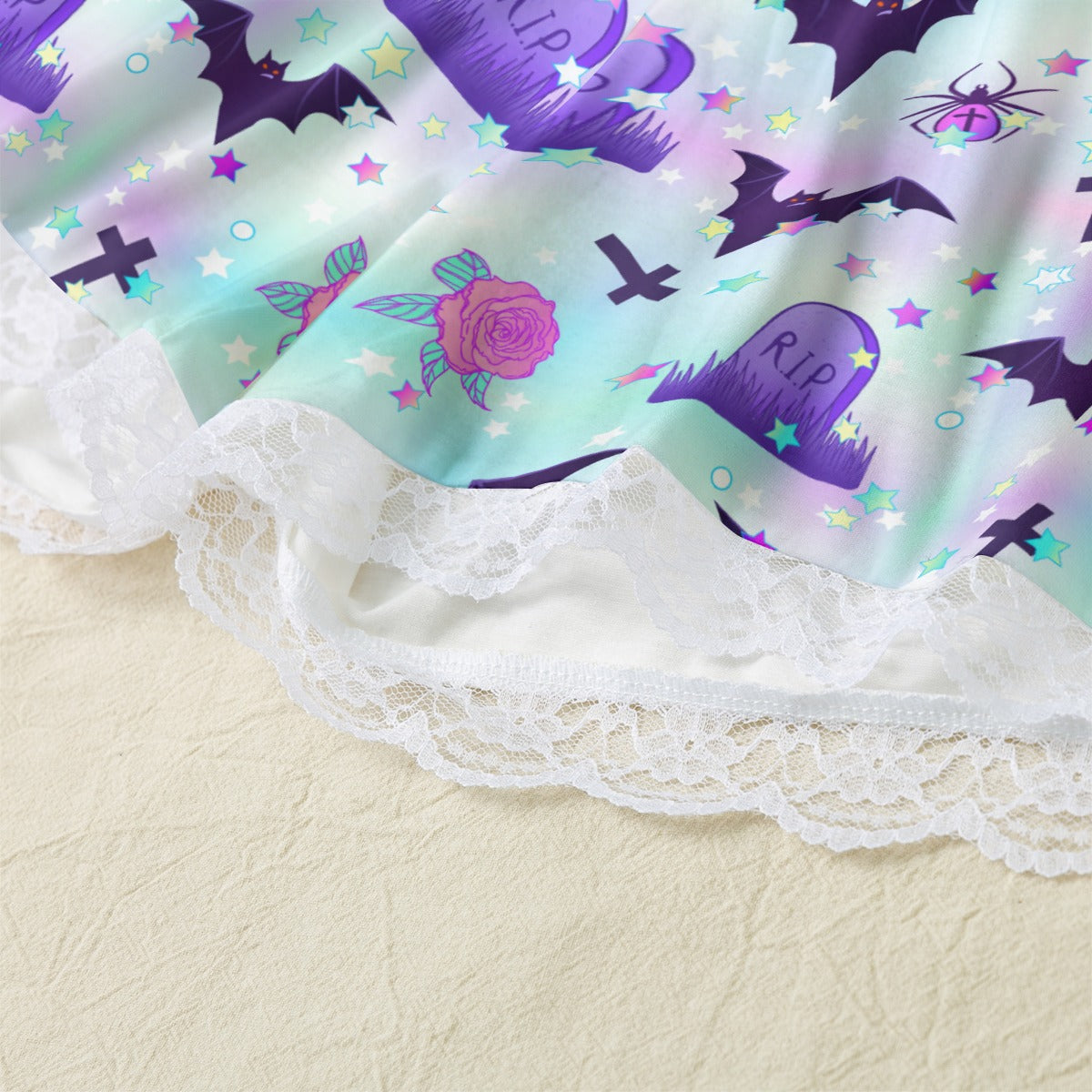 Pastel Goth Cami With Lace Edge