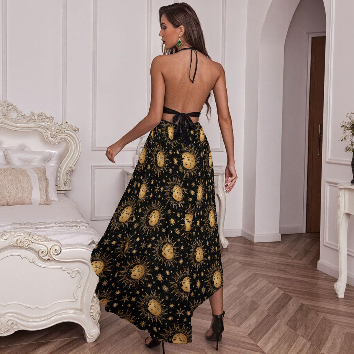 Star Brite Mesh Lace Evening Dress