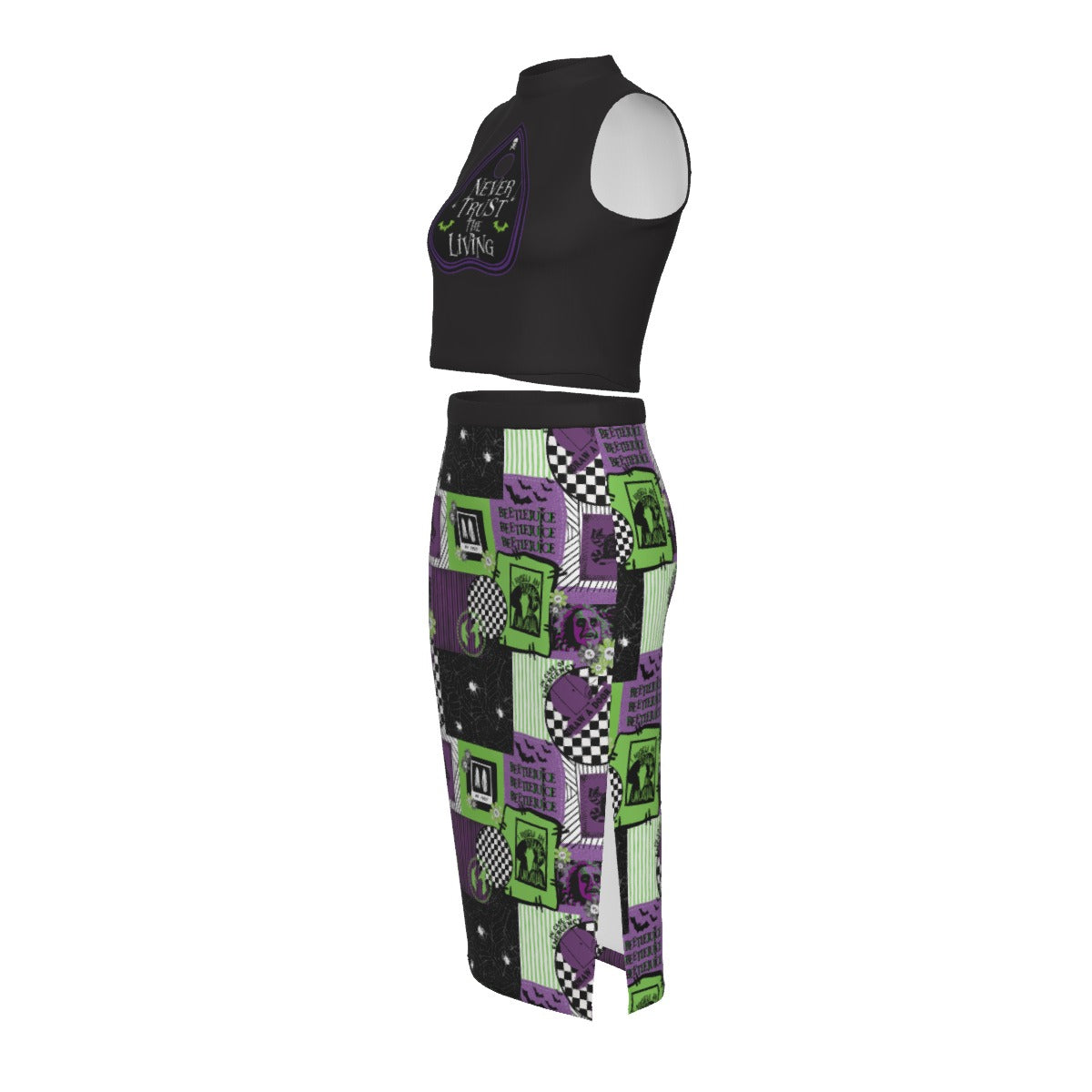 Never Trust Split High Skirt Set