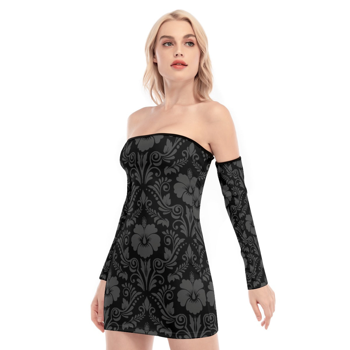 Gothic Flowers Back Lace-up Dress