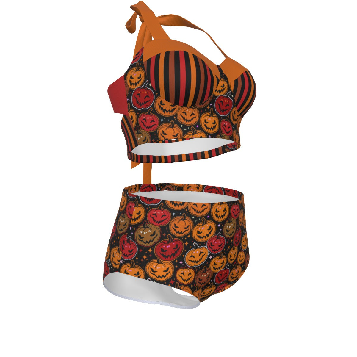 Pimpkin Queen Cross Pinup Vintage Swimsuit Set