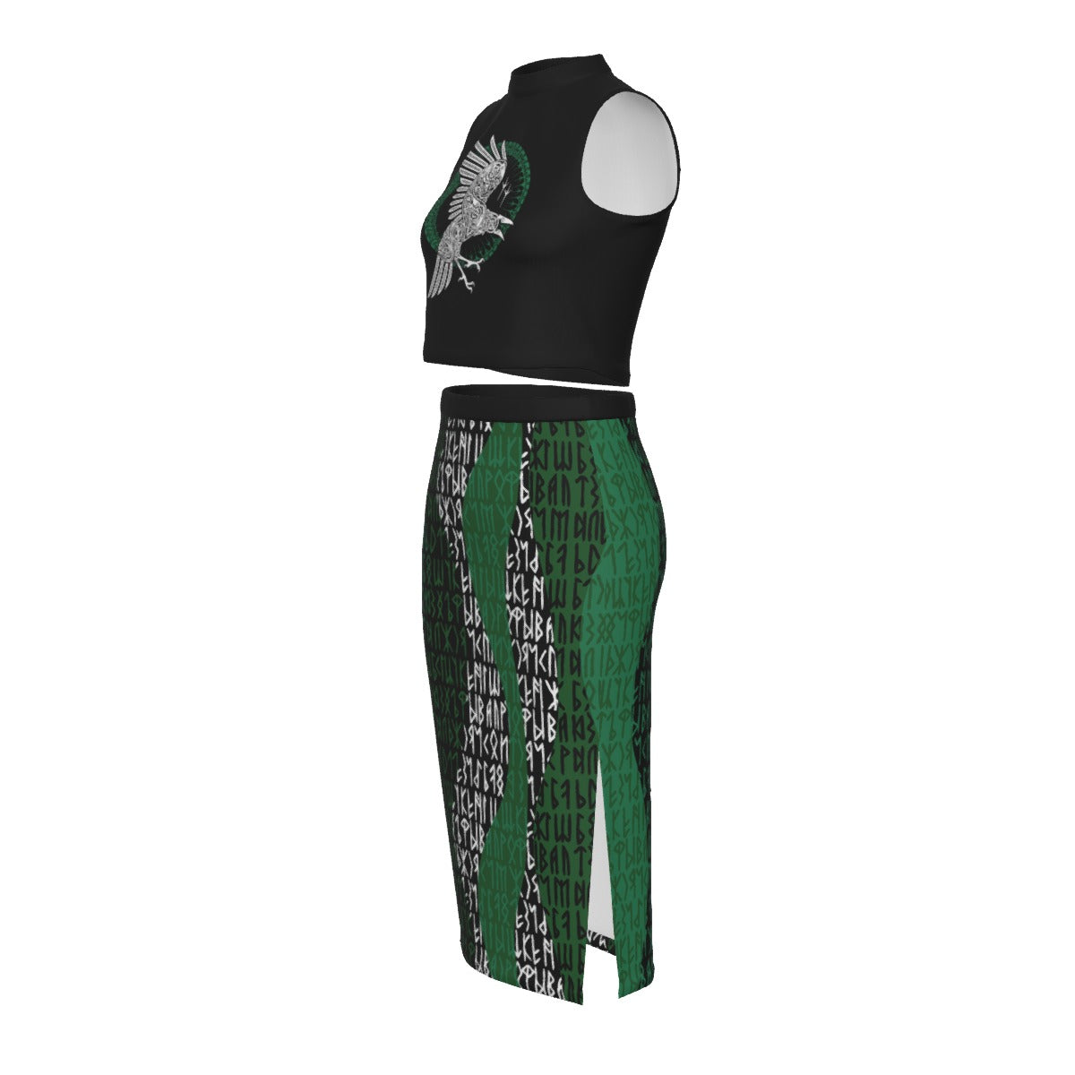 Bird of Odin Split High Skirt Set