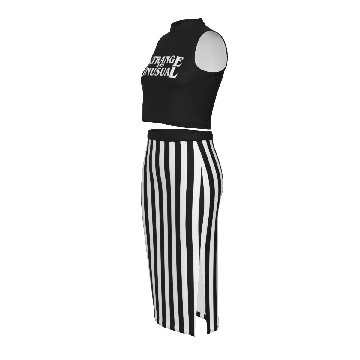 Strange & Unusual Split High Skirt Set