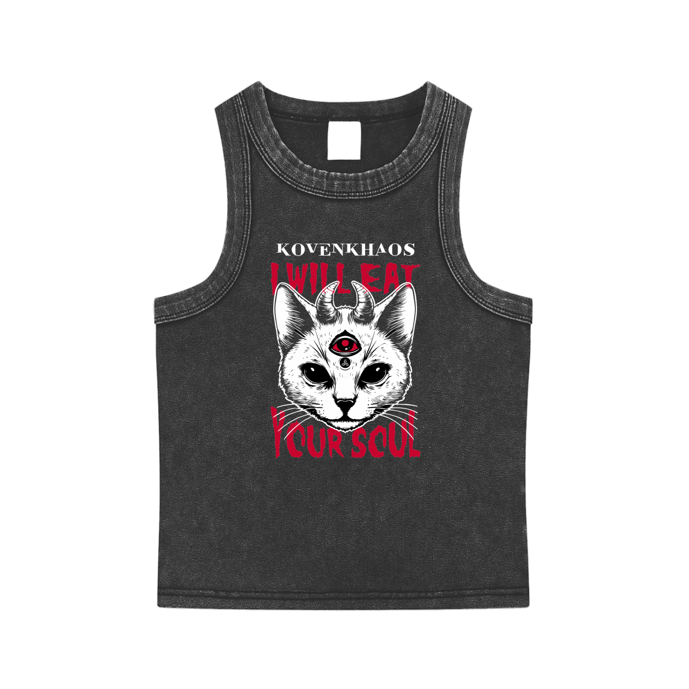 Eat Your Soul Snow Washed Tank Top