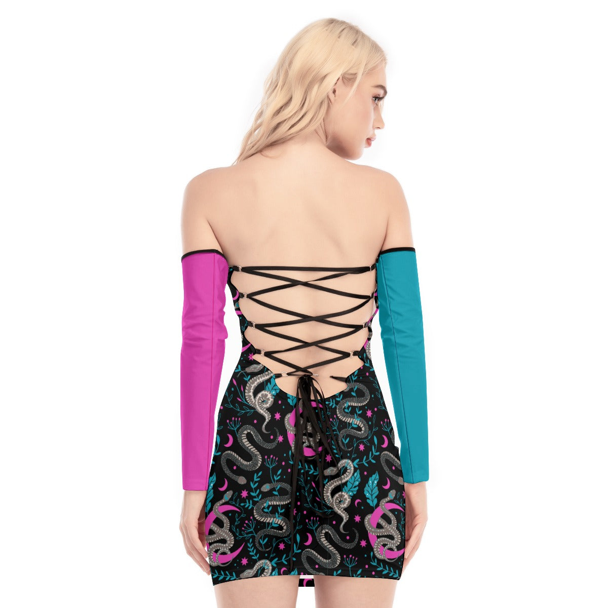Serpent Moon Back Lace-up Dress