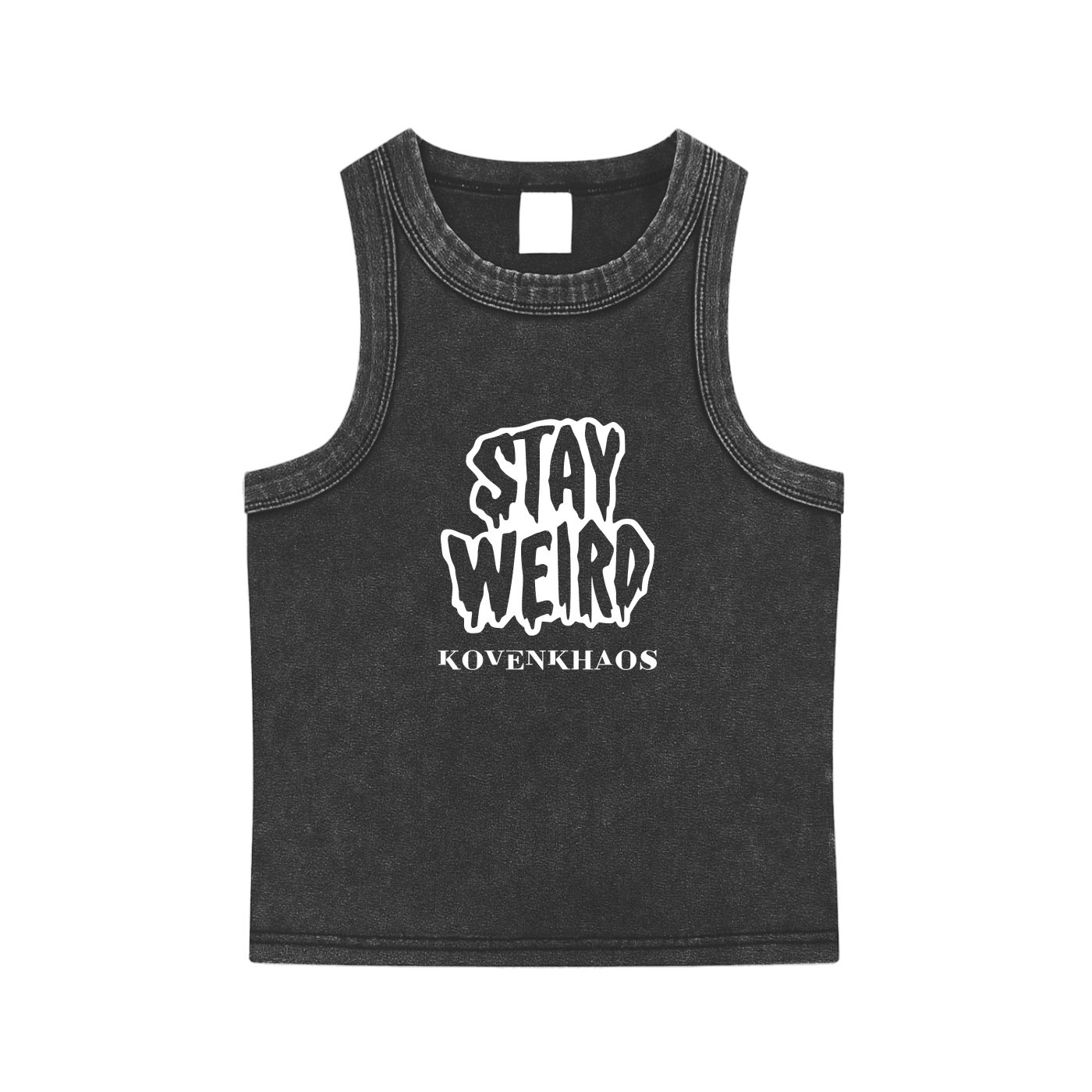 Stay Weird Snow Washed Tank Top