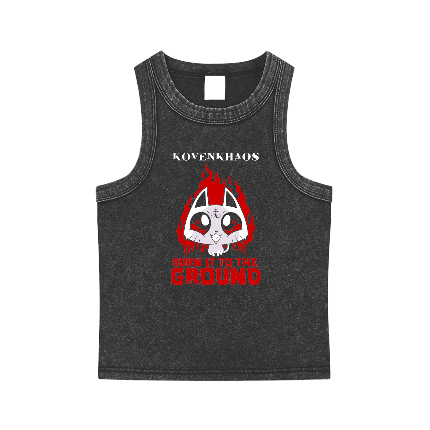 Burn, Baby Burn Snow Washed Tank Top