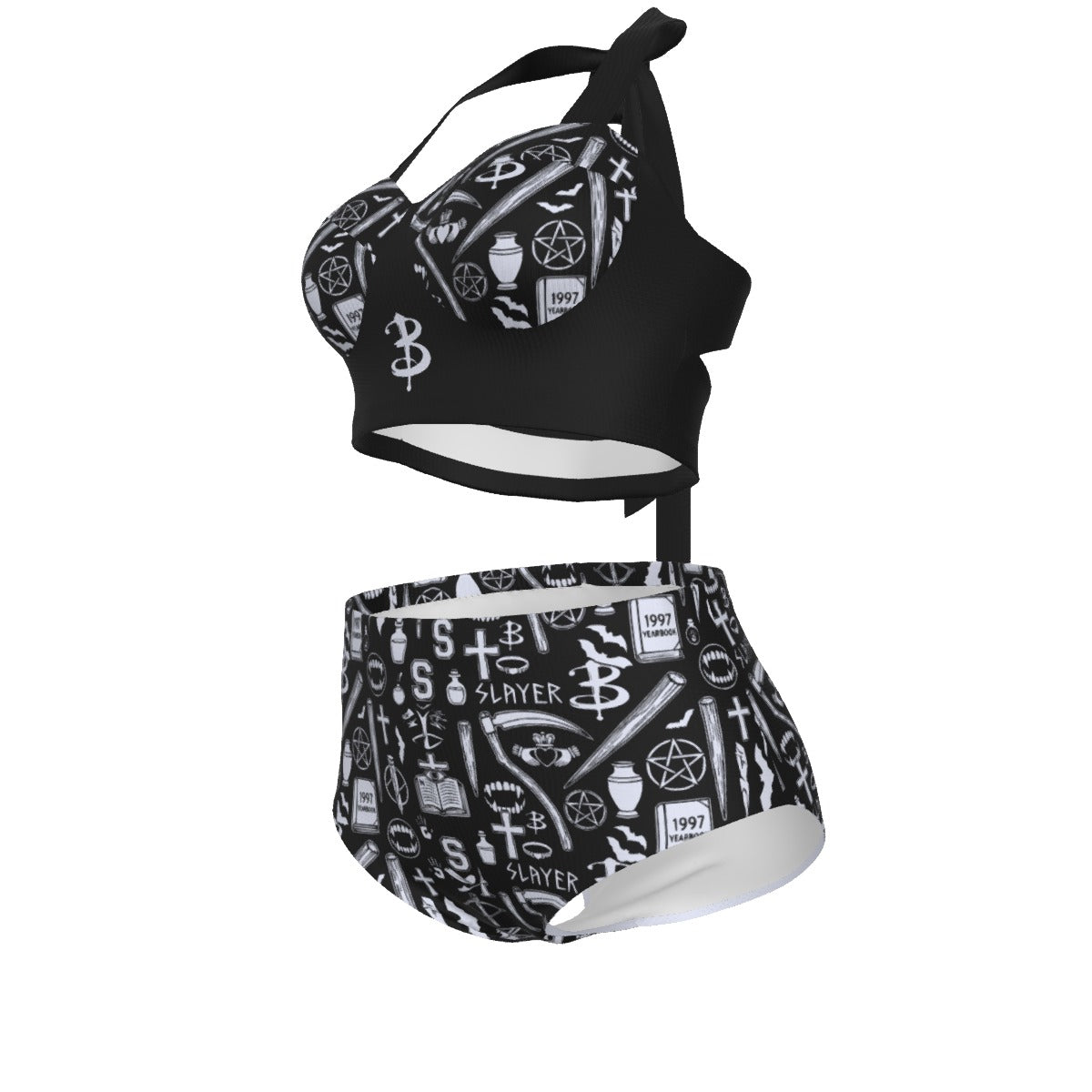 Vampire Slayer Pinup Vintage Swimsuit Set