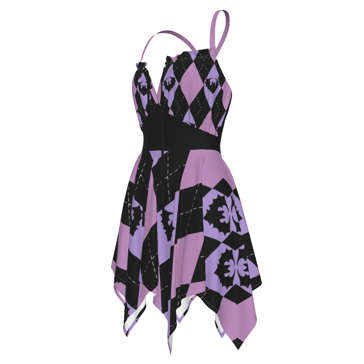 Bratty Argyle Sleeveless Slip Dress