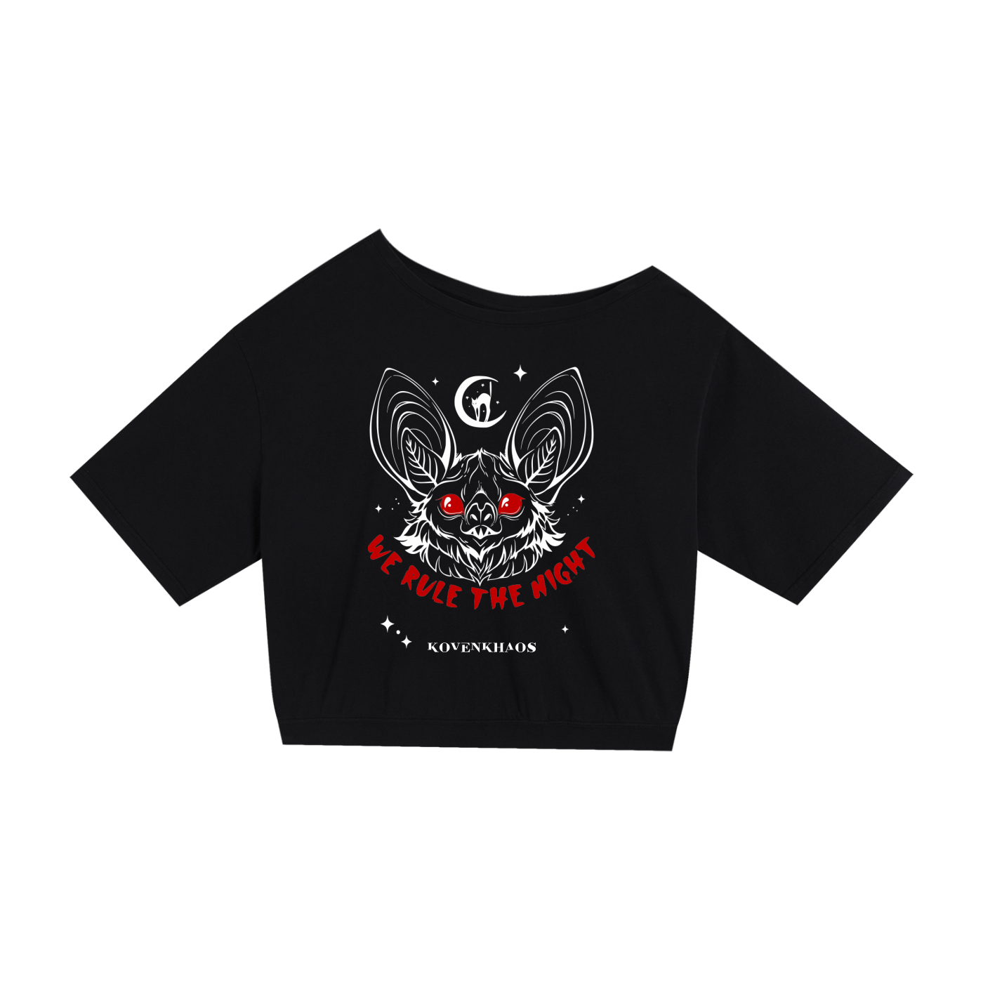 We Rule the Night Asymmetric Shoulder Oversized Cotton T-Shirt