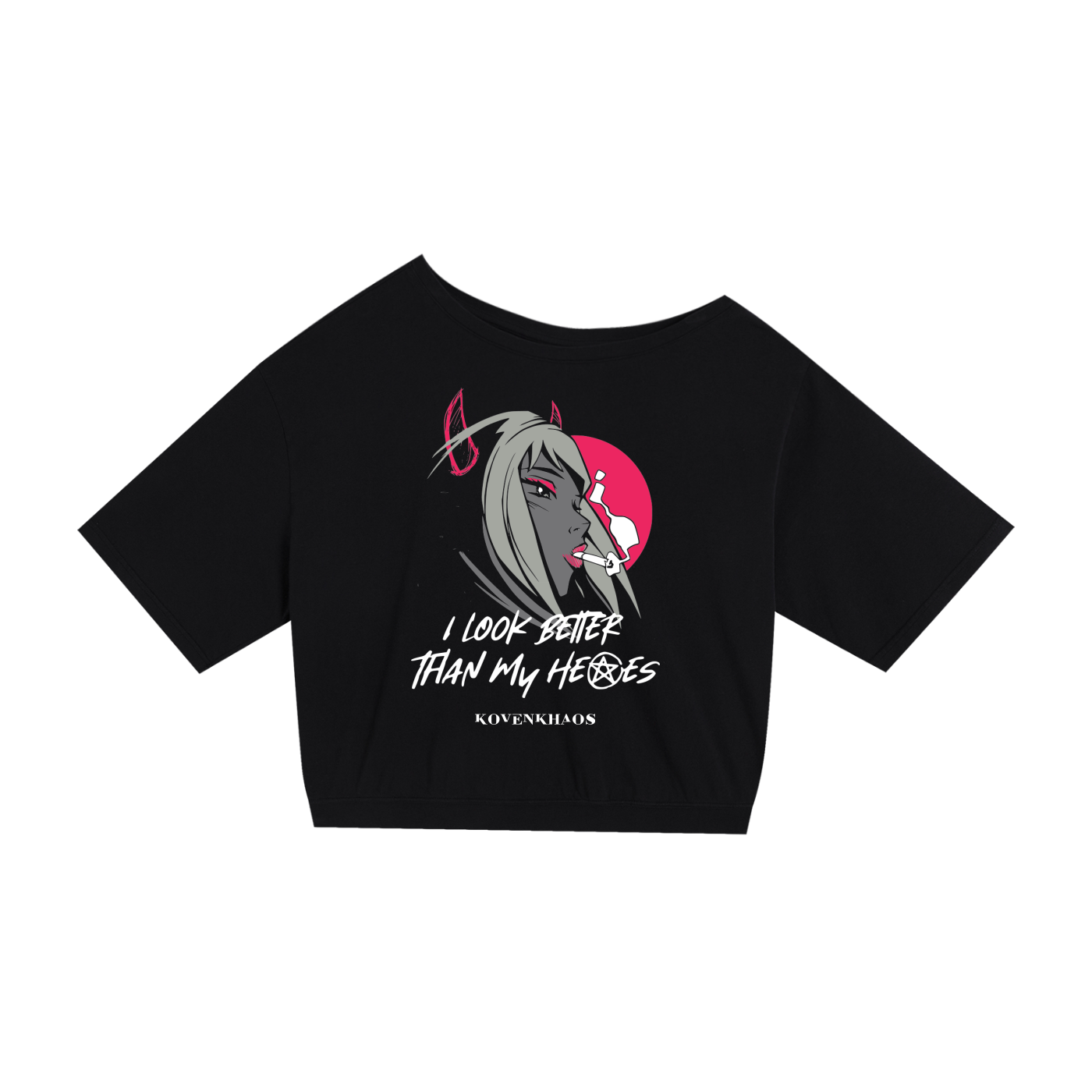 Hex my Ex Asymmetric Shoulder Oversized Cotton T-Shirt