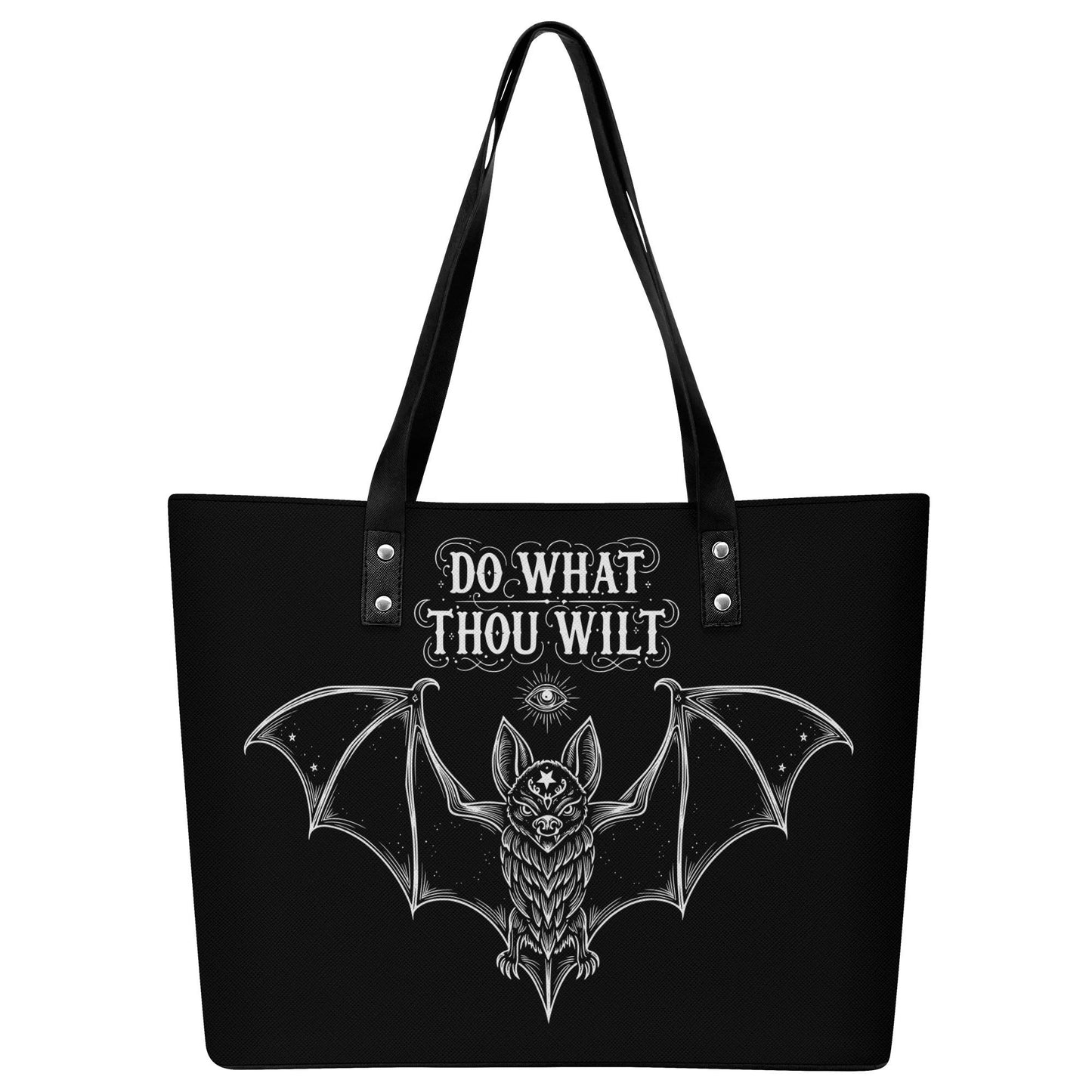 Night Rule Leather Tote Bag with Back Zipper Pocket