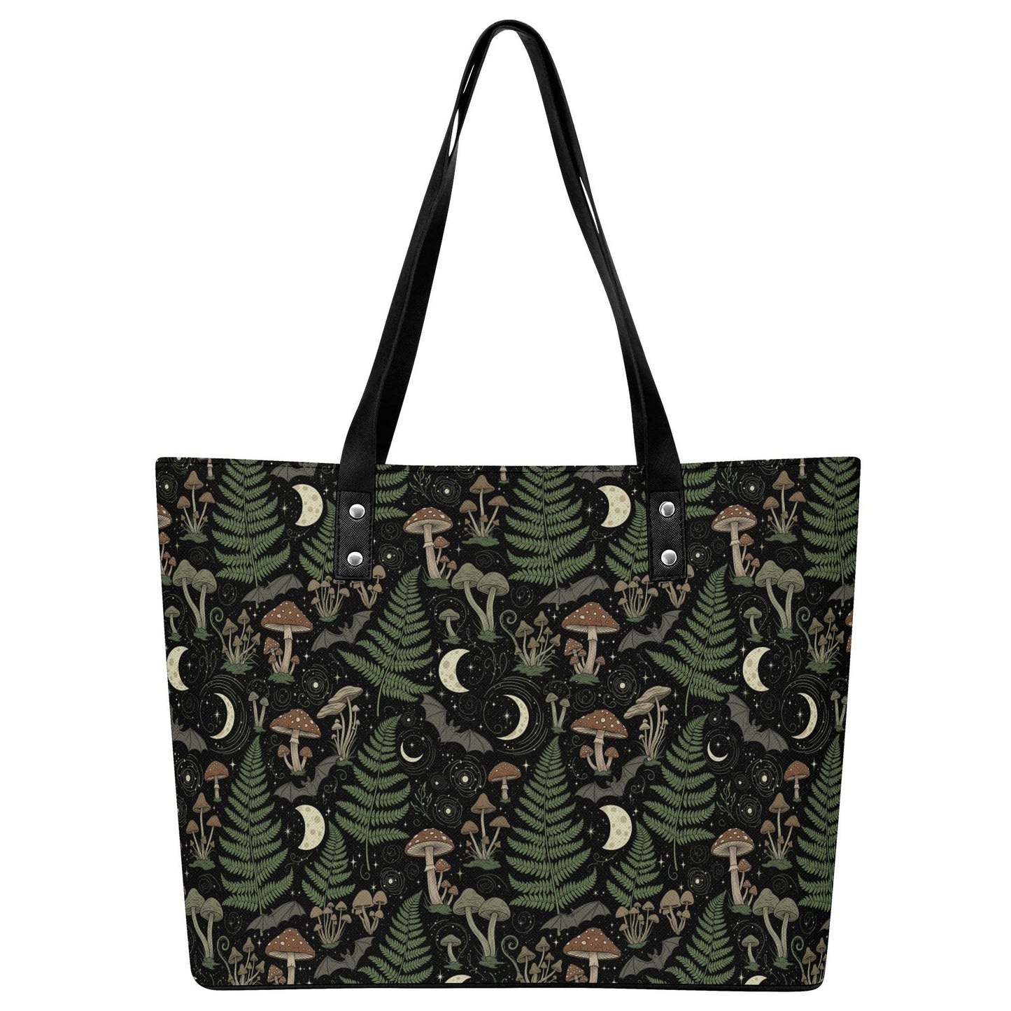 Fern Gully Leather Tote Bag with Back Zipper Pocket