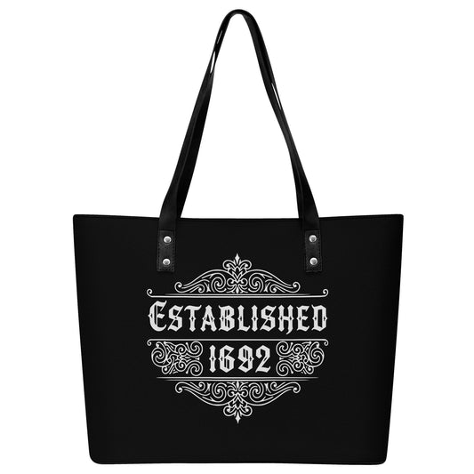 1962 Leather Tote Bag with Back Zipper Pocket