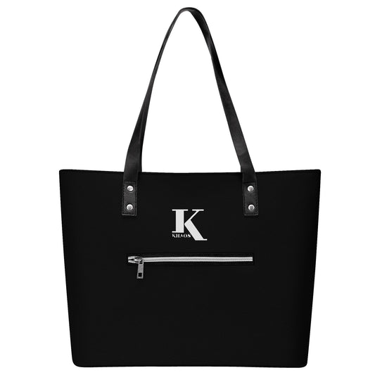 1962 Leather Tote Bag with Back Zipper Pocket