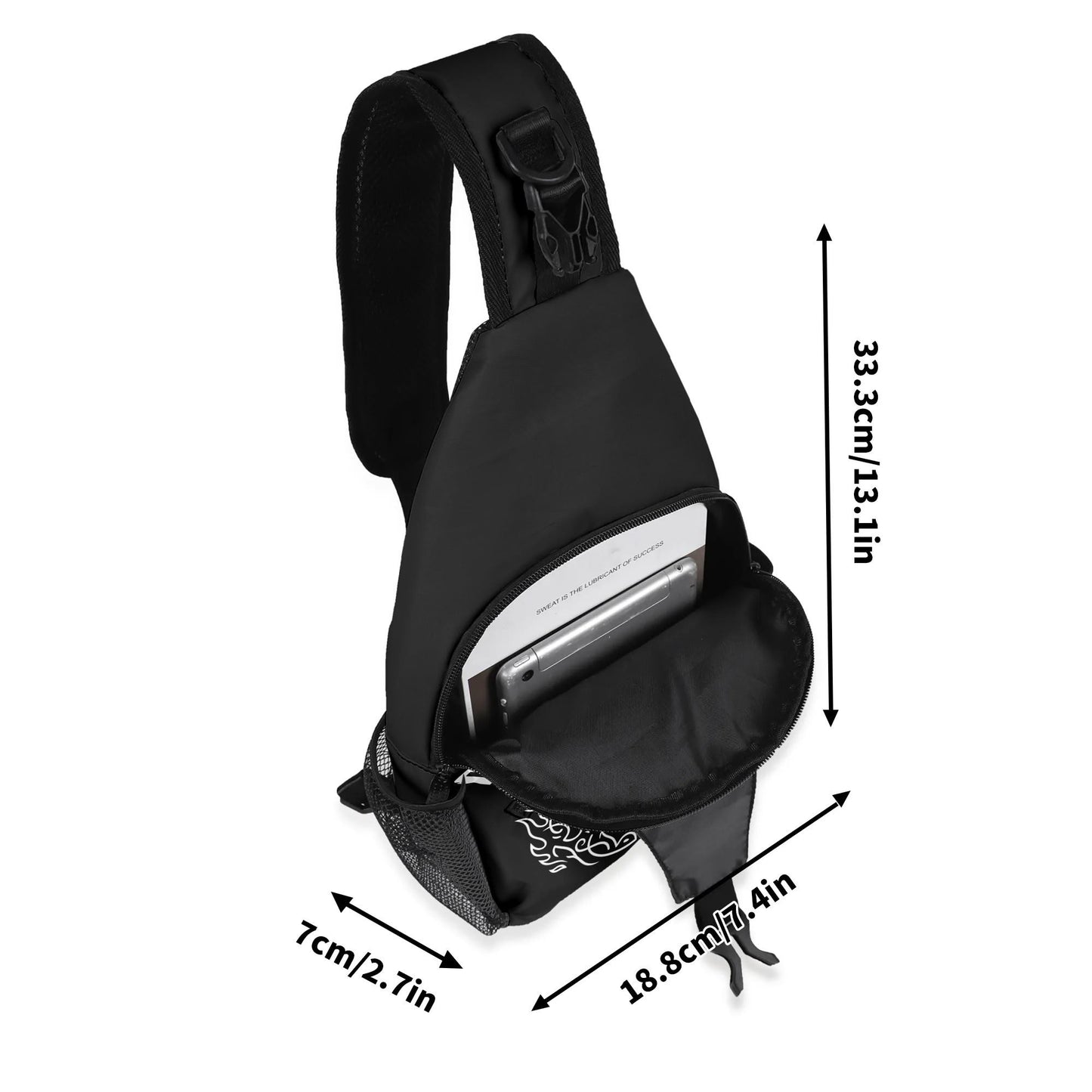 Hellfire Chest Crossbody Bag with Adjustable Strap