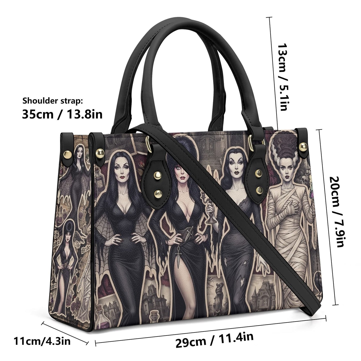 Ghoul Friends - Horror Girls Leather Handbag with Shoulder Strap