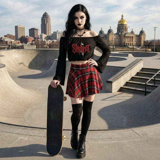 Slipknot Off-shoulder Top And Skirt Set