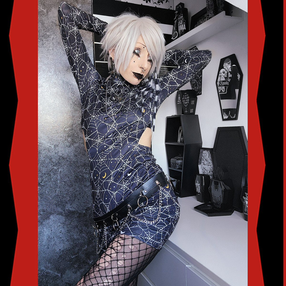 Cosmic Web Waist Hollow Hip Dress