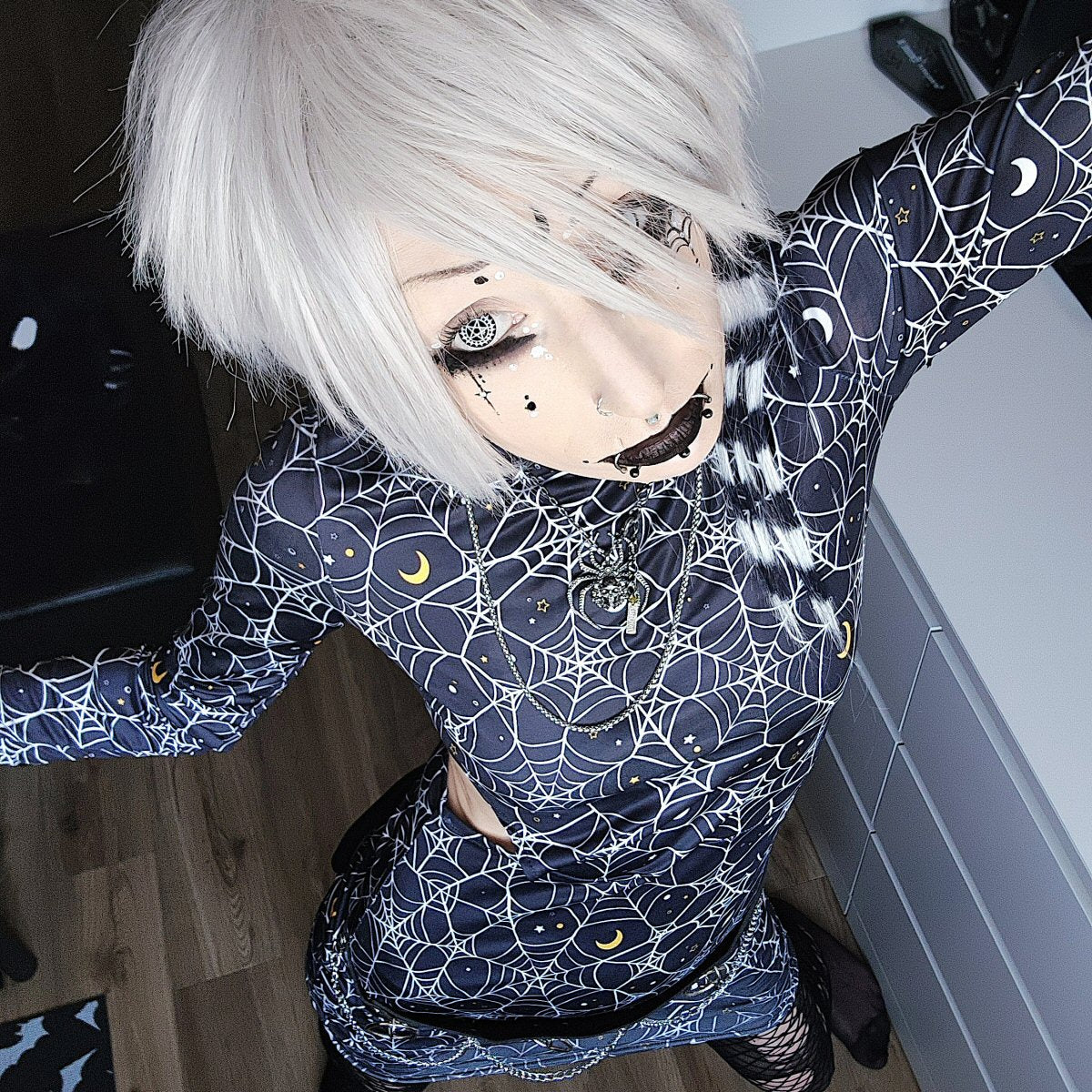 Cosmic Web Waist Hollow Hip Dress