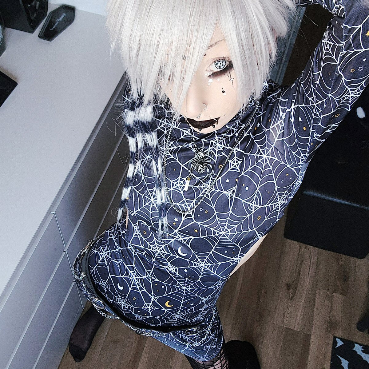 Cosmic Web Waist Hollow Hip Dress