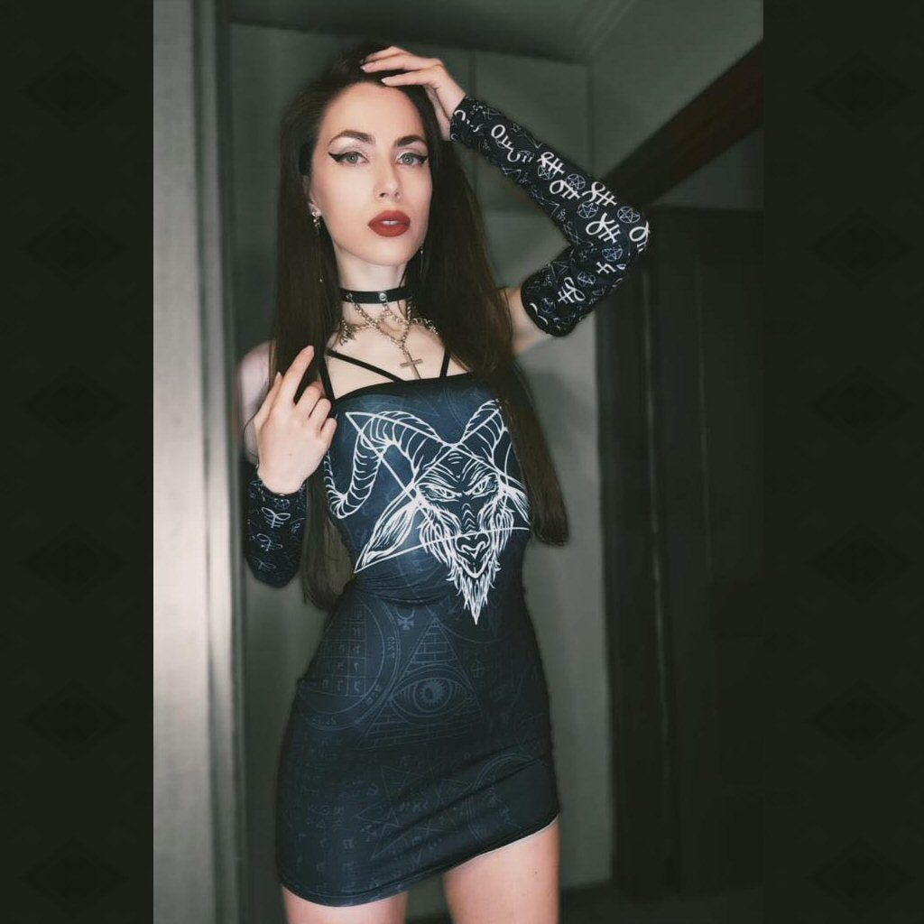 Luciferian Back Lace-up Dress