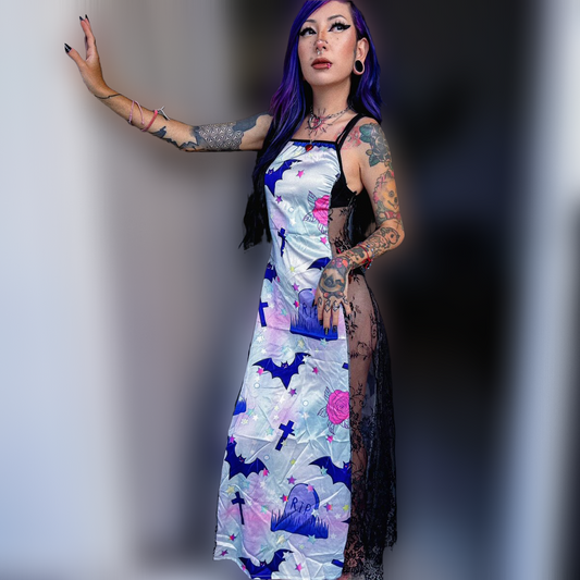 Pastel Goth Cami Cross Back Dress