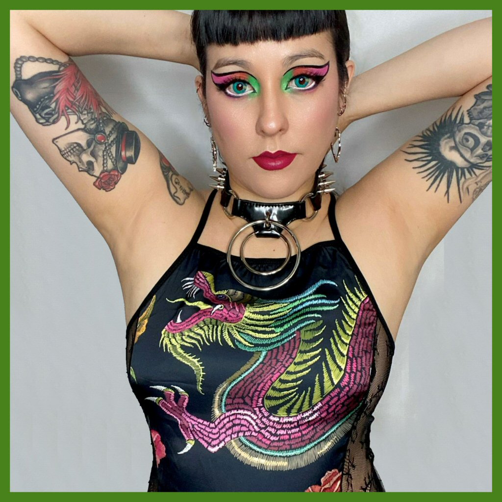 Dragons & Flowers Cami Cross Back Dress