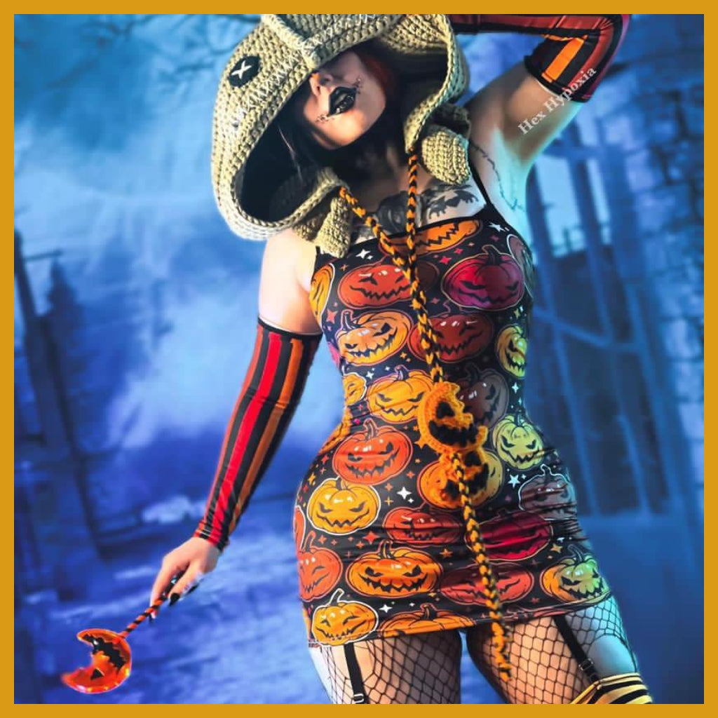 Pumpkin Queen Back Lace-up Dress