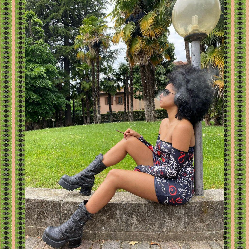 Baphomet Back Lace-up Dress