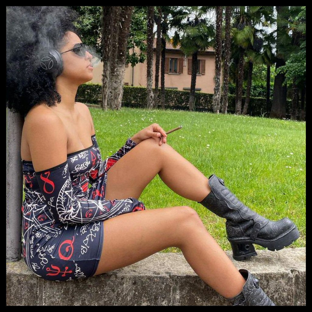 Baphomet Back Lace-up Dress