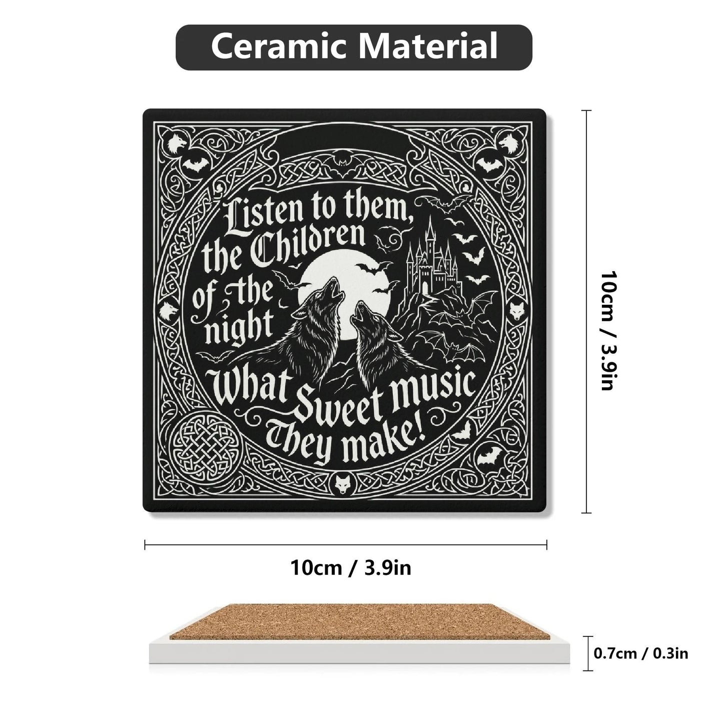 House of Dracula Ceramic Coasters Set