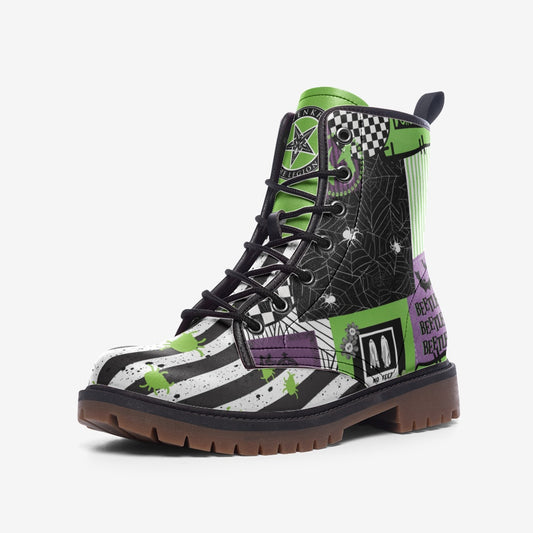 Strange I Am | Beetle Inspired Combat Leather Vegan Boots MT