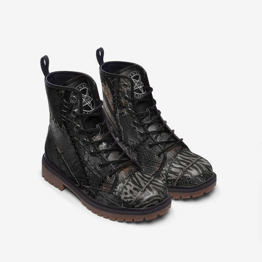 Mad Max Barbed Wire Combat Leather Vegan Boots MT