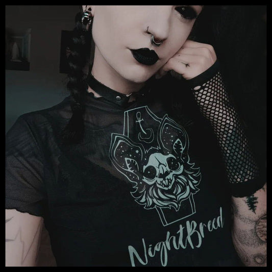 Nightbreed  Short Sleeves Mesh Crop Top