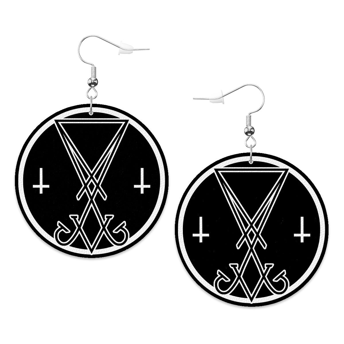 Baphomet Sigil Circle Drop Earrings