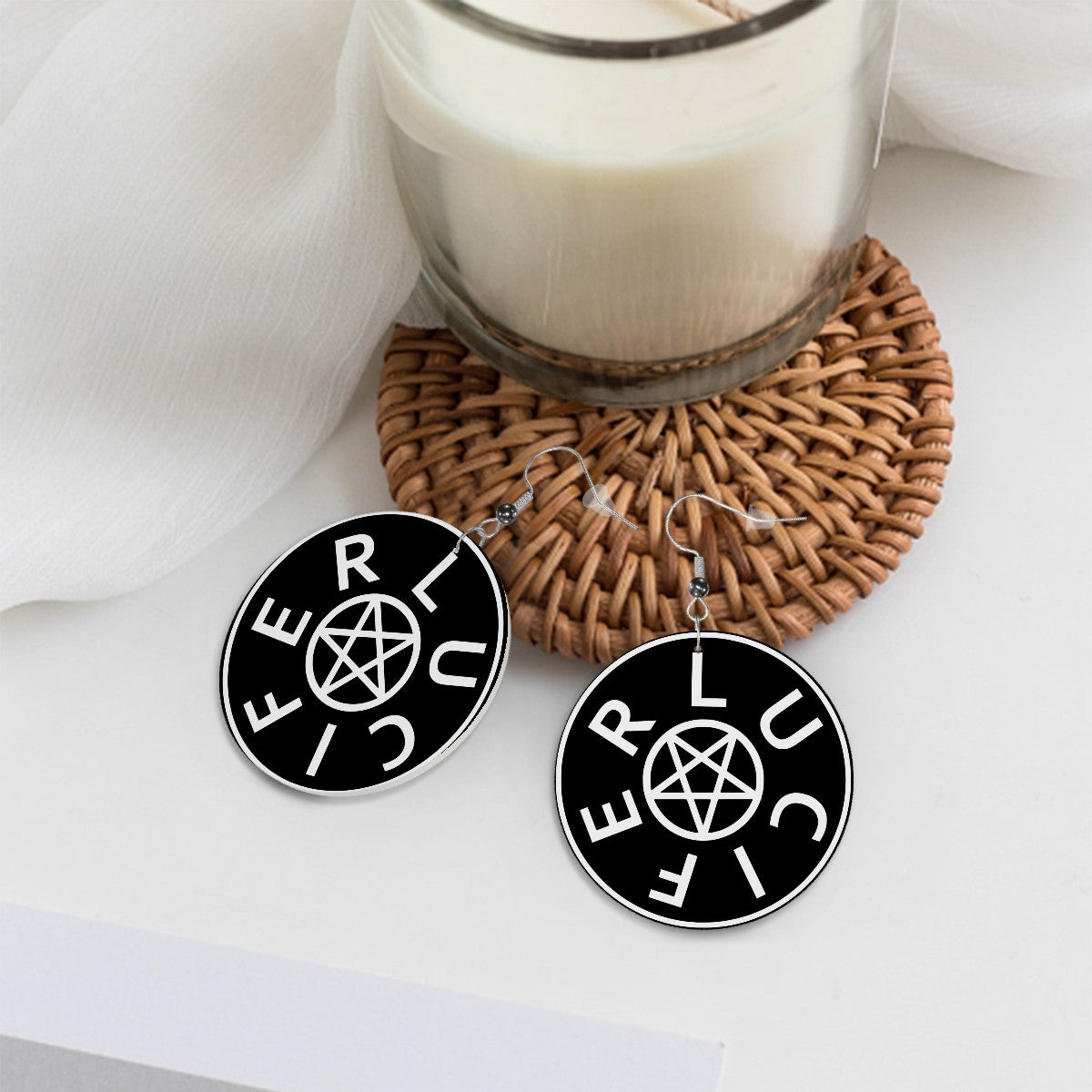 Lucifer Circle Drop Earrings