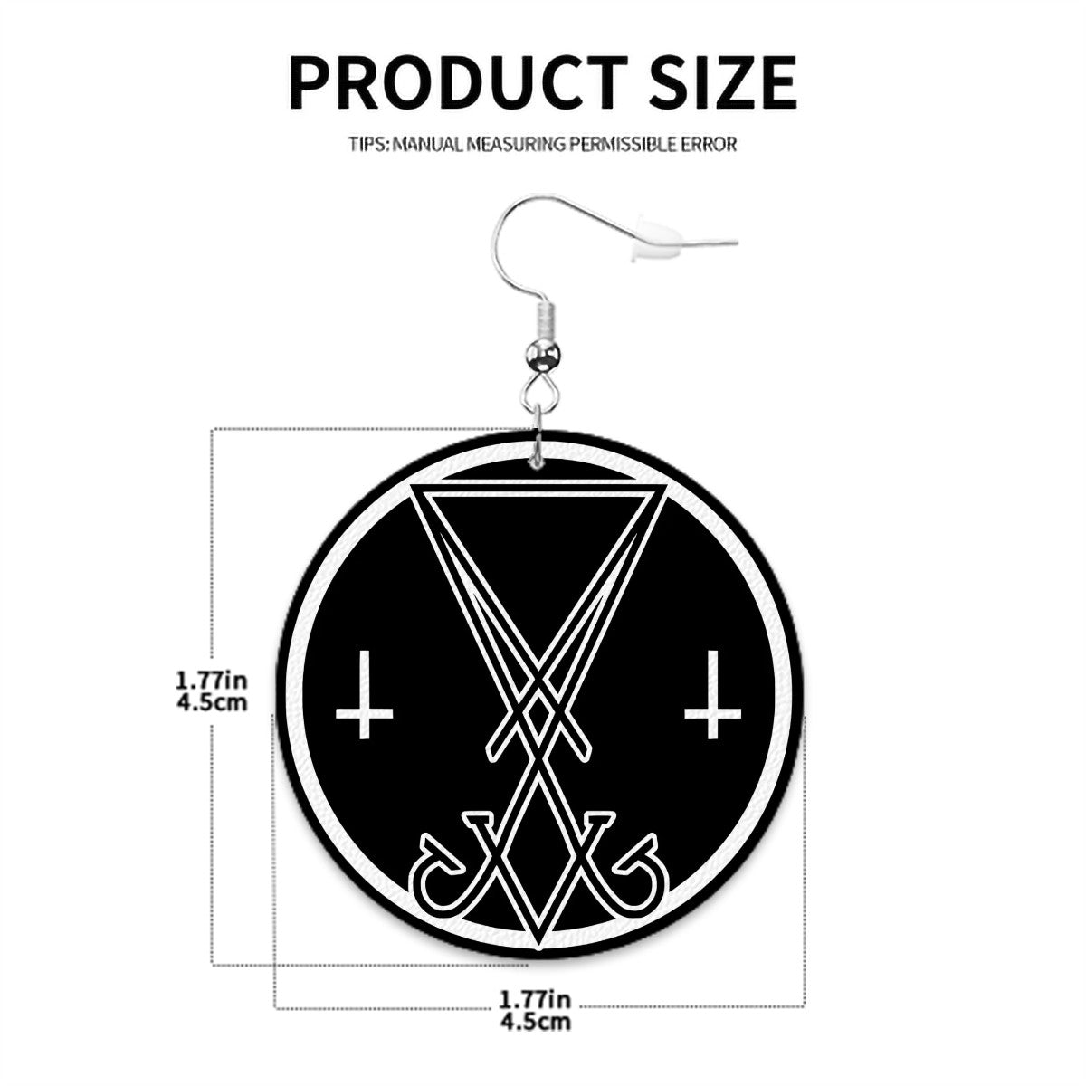 Baphomet Sigil Circle Drop Earrings