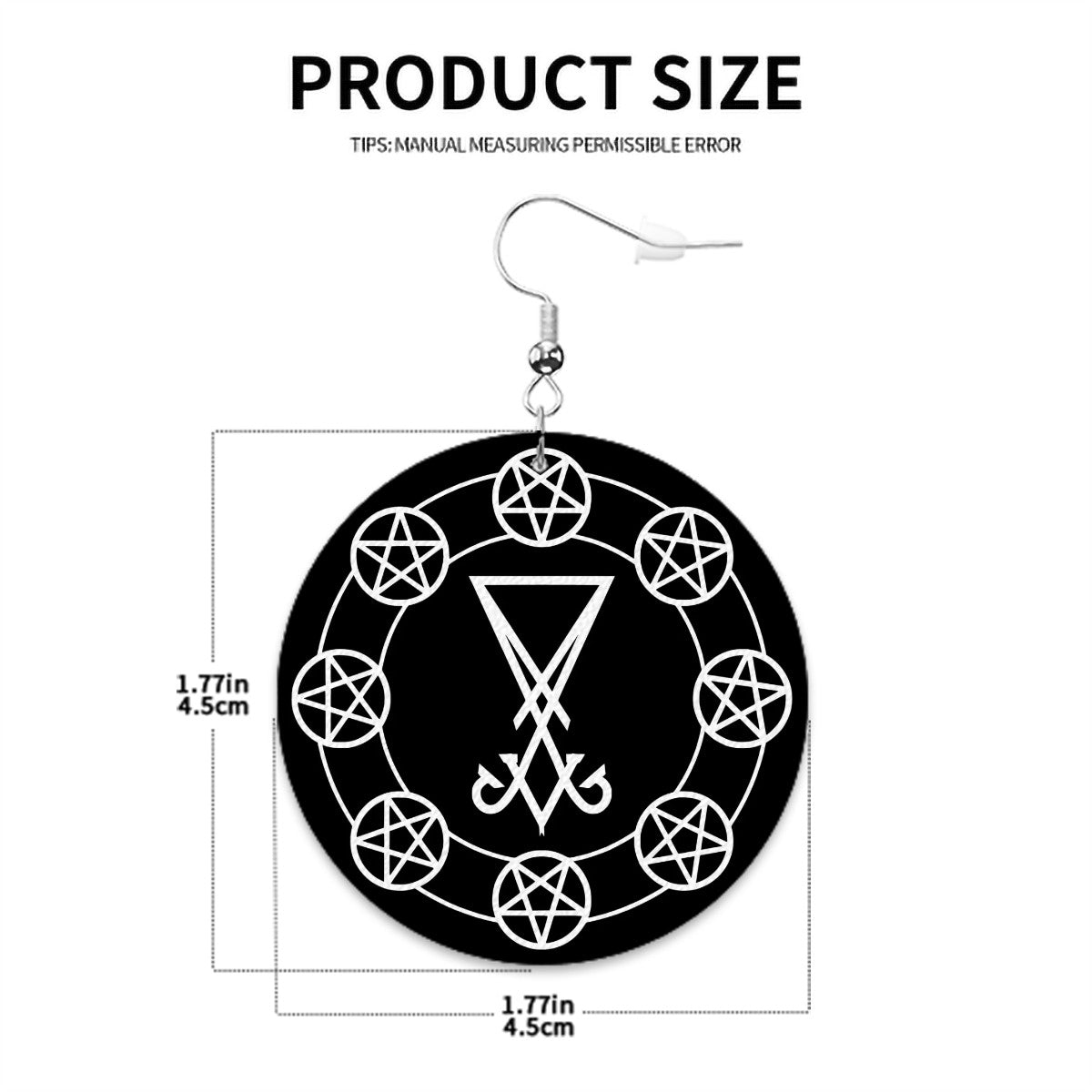 Baphomet Sigil Circle Drop Earrings