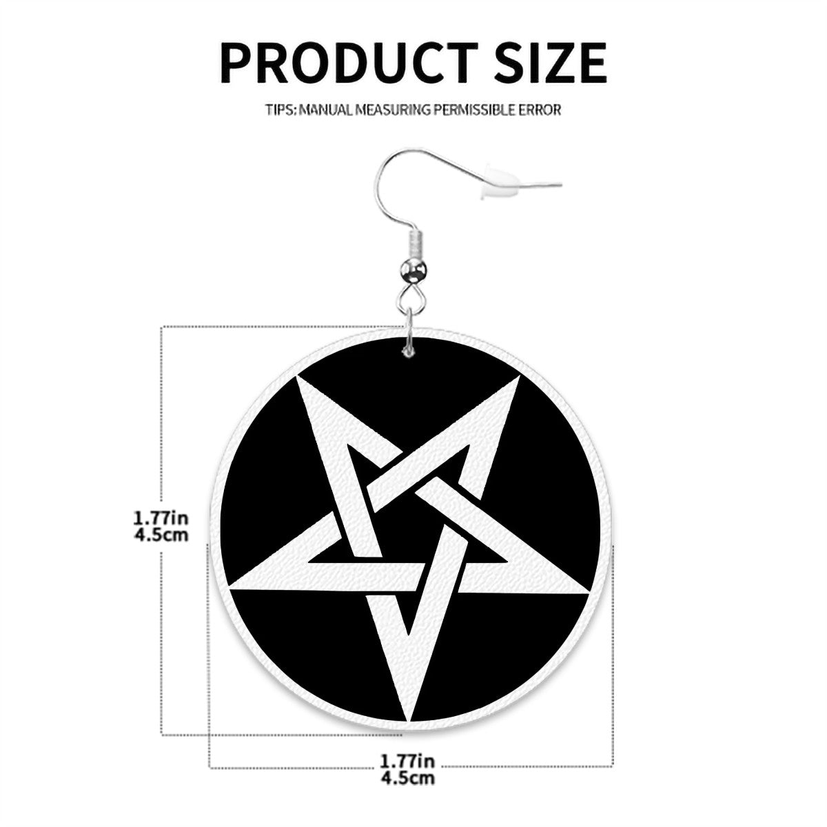 Pentagram Circle Drop Earrings