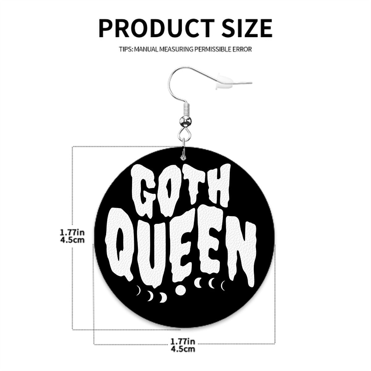 Goth Queen Circle Drop Earrings