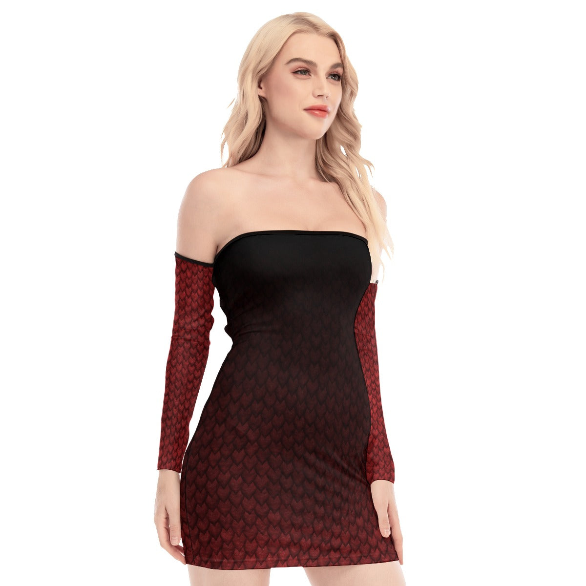 Dragon Scale  Back Lace-up Dress