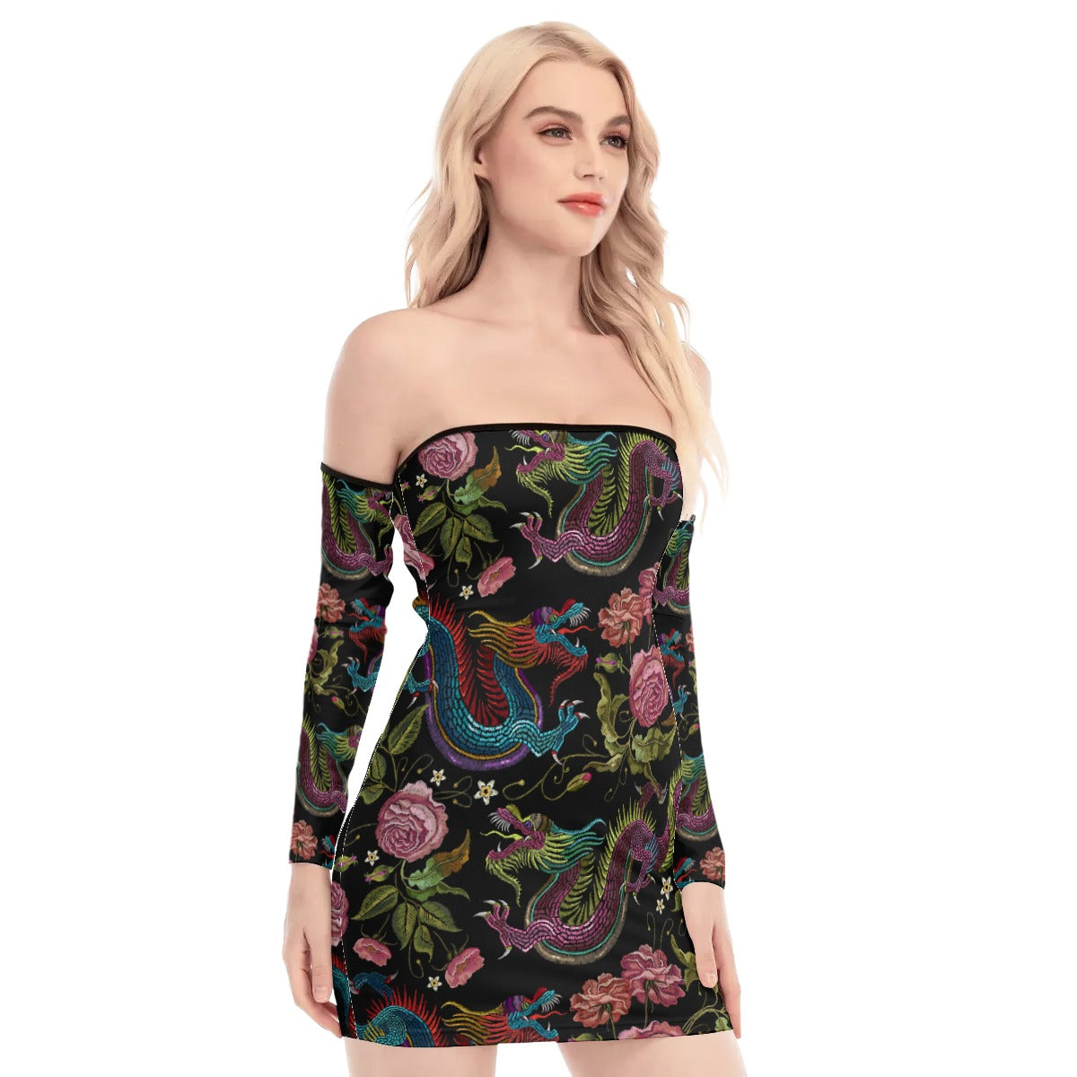Dragons & Flowers Lace-up Dress
