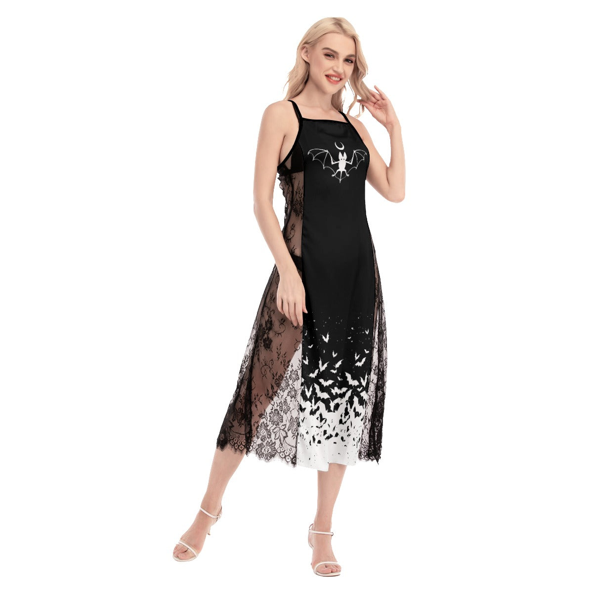Luna Nights Lace Cami Cross Back Dress