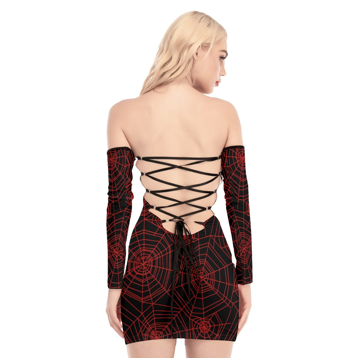 Black Widow Back Lace-up Dress