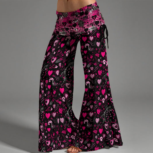 I Heart High Waist Wide Leg Pants